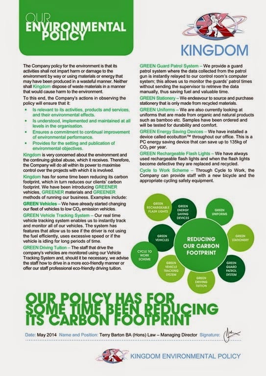 Kingdom Environmental Policy 2014