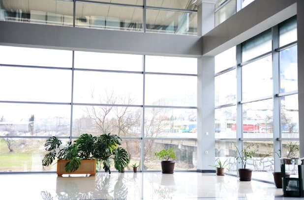 Cleaning services have cleaned the inside of a finance building which will promote a healthy employee environment. 